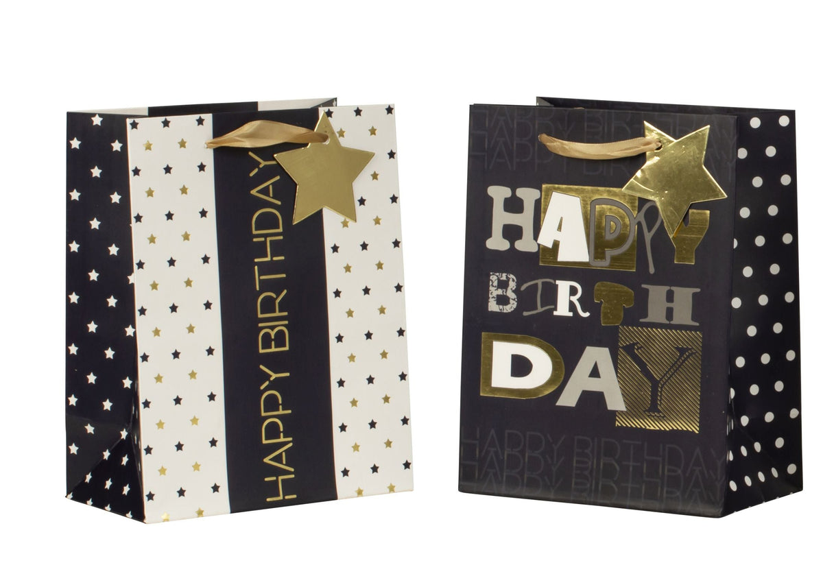 SET OF 2, Gift Bag Bundle "Happy Birthday" 42x30x12 cm - Design A