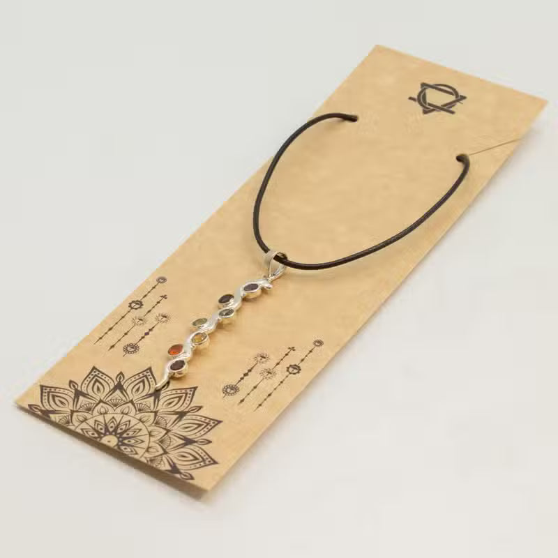 Indian Devotional Pendant - Silver-Plated (45 cm Cord) - Serpent Chakra