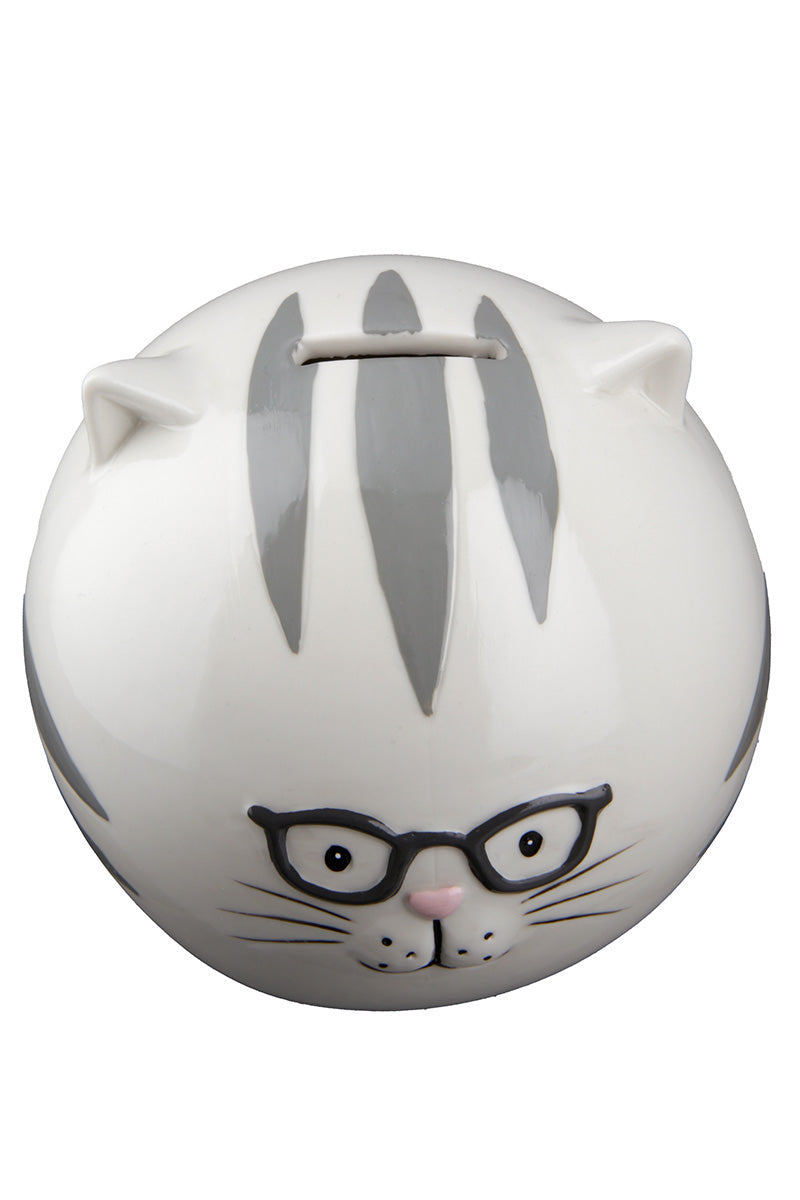 Money box, cat, round, "Petit Savant"
