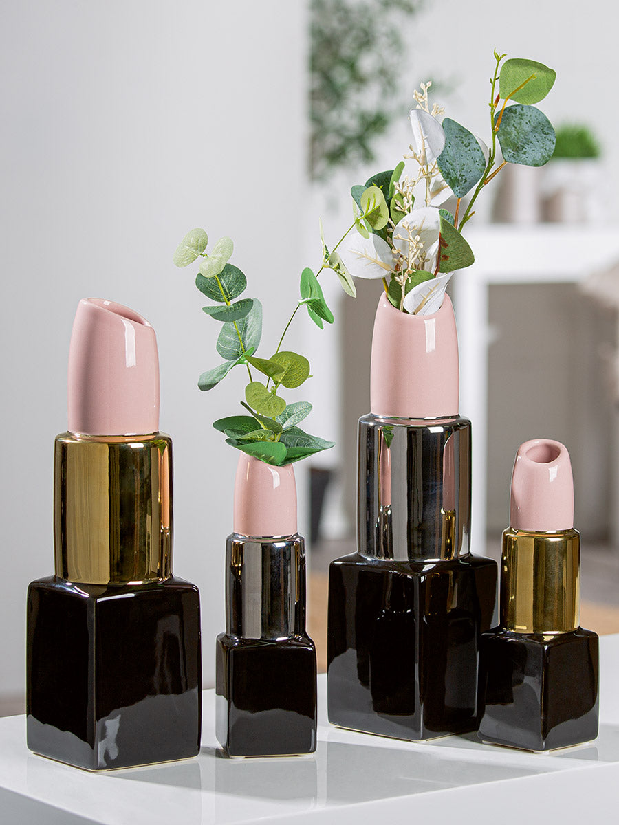 Vase, Lipstick, H: 30 cm, "Milano Chic"