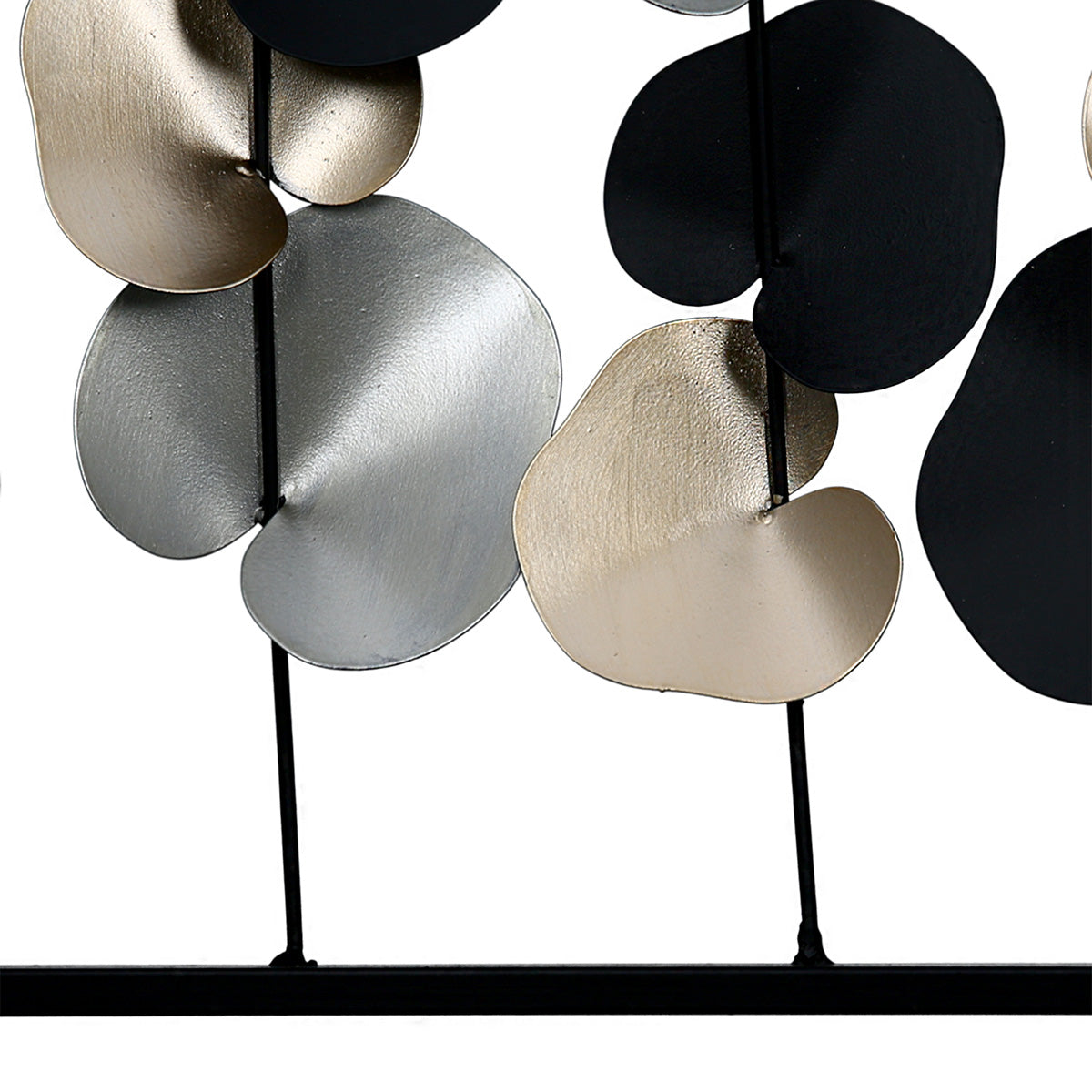 Wall relief, rectangular, "Midnight Bloom Elegance"