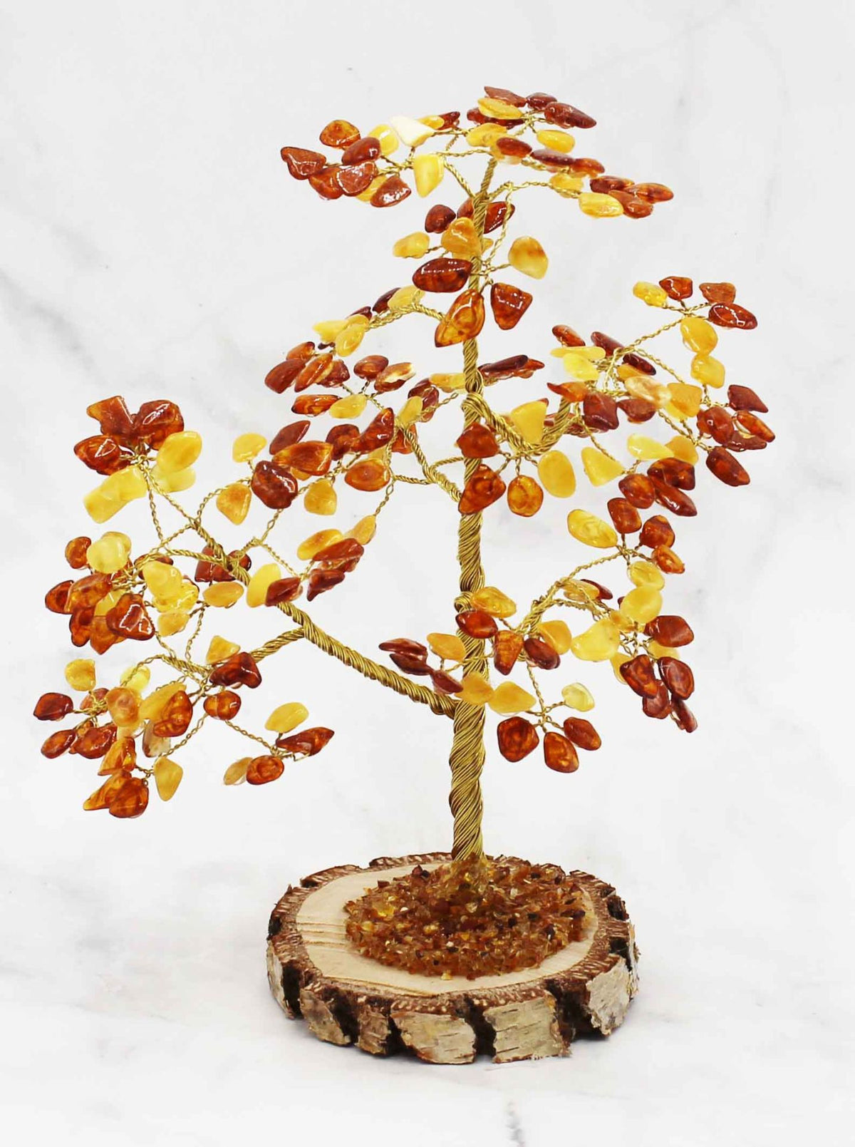Handmade Amber Tree, H: 20 cm, 225 stones