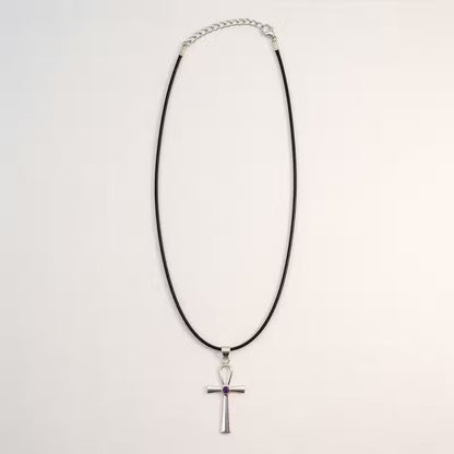 Indian Devotional Pendant - Silver-Plated (45 cm Cord) - Ankh Symbol of Eternal Life