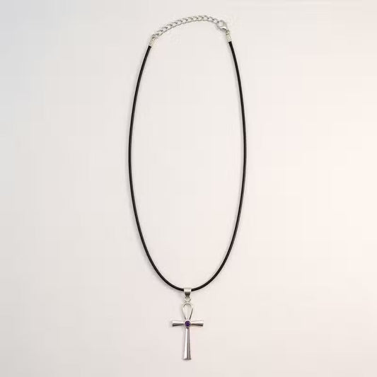 Indian Devotional Pendant - Silver-Plated (45 cm Cord) - Ankh Symbol of Eternal Life
