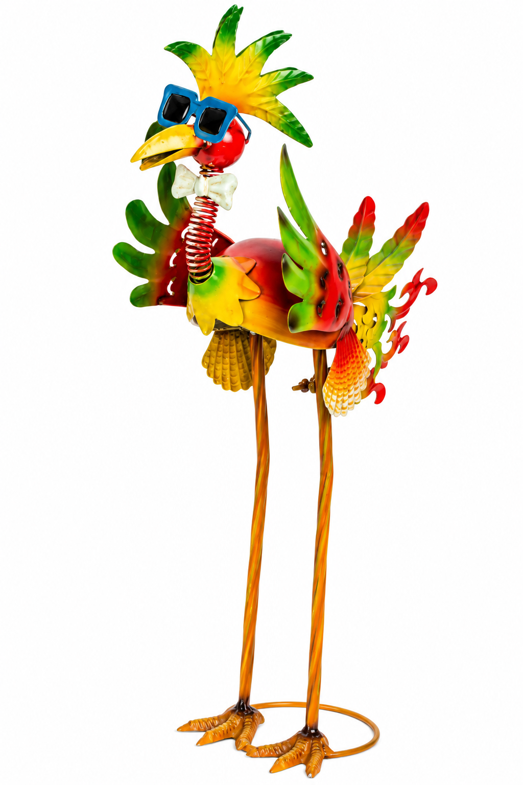 Metal Bird Colorful Standing, "Funny Guy"