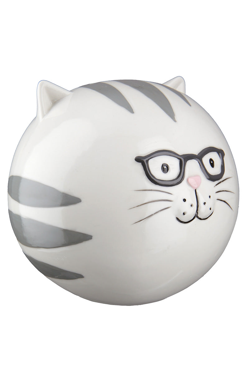 Money box, cat, round, "Petit Savant"