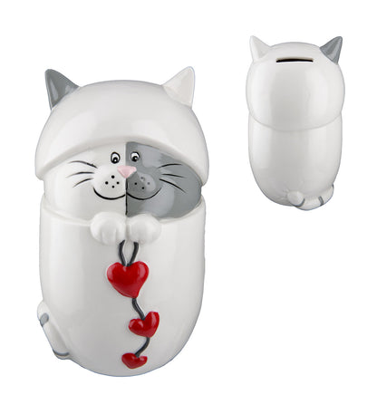 Money box, Cat, H: 18 cm, "Cuddle Cat Cupid"