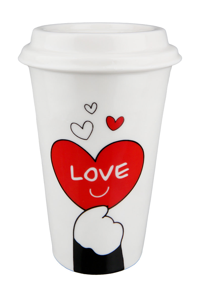 Money box, conical, "Love money and cats"
