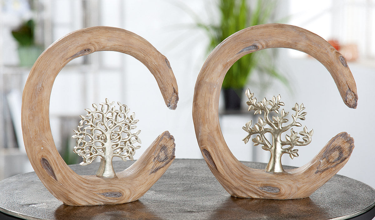 SET OF 2, Decorative object, "Silver Forest Breeze"