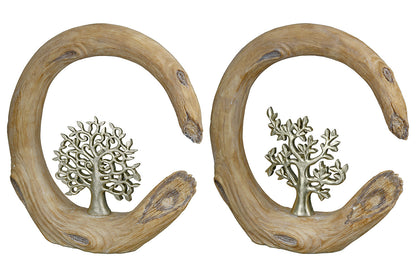 SET OF 2, Decorative object, "Silver Forest Breeze"