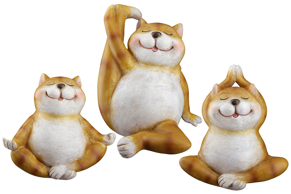 SET OF 3, Figure, Cat, "Zen Paws"