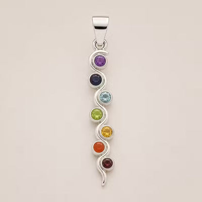 Indian Devotional Pendant - Silver-Plated (45 cm Cord) - Serpent Chakra
