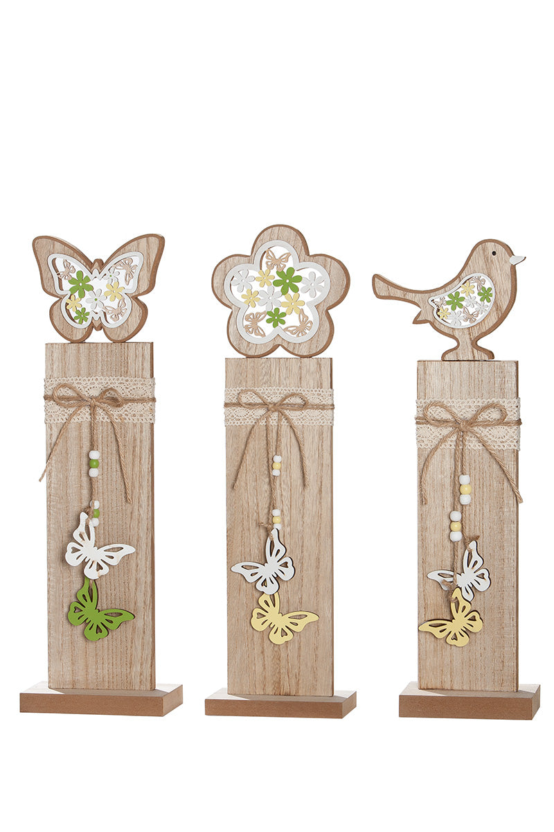 SET OF 3, Butterfly / Flower / Bird, "Jardin Secret"