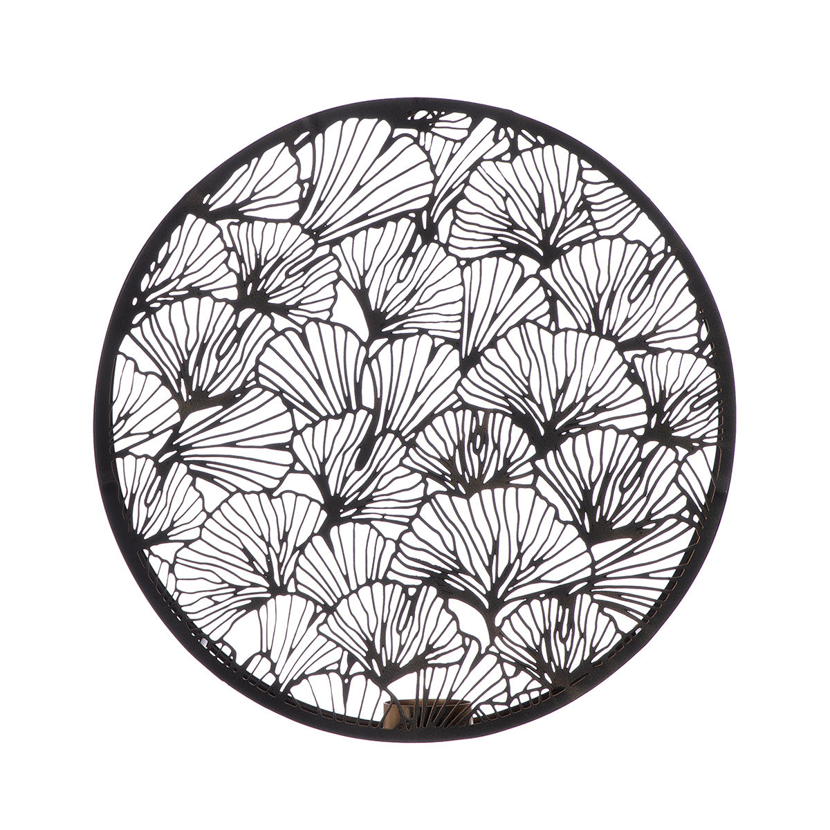 Tealight candle holder, round, "Ginkgo Harmony"
