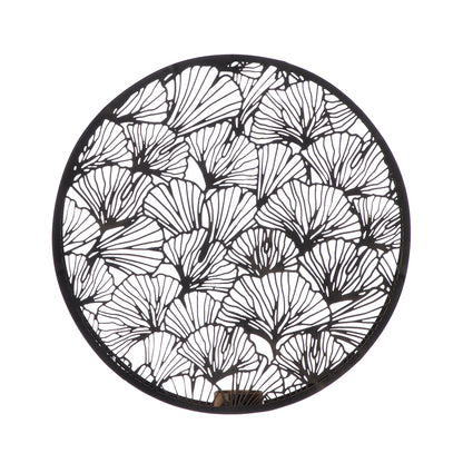 Tealight candle holder, round, "Ginkgo Harmony"