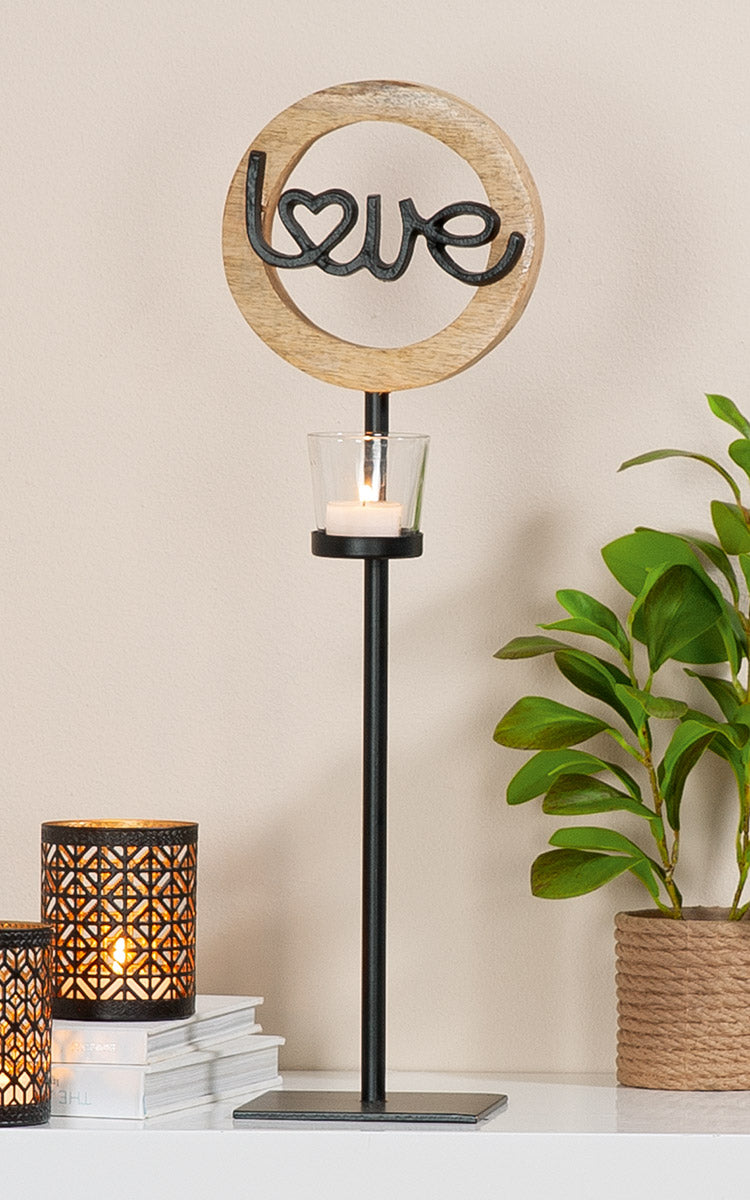 Tealight candle holder, Heart motif "Amour Sauvage"