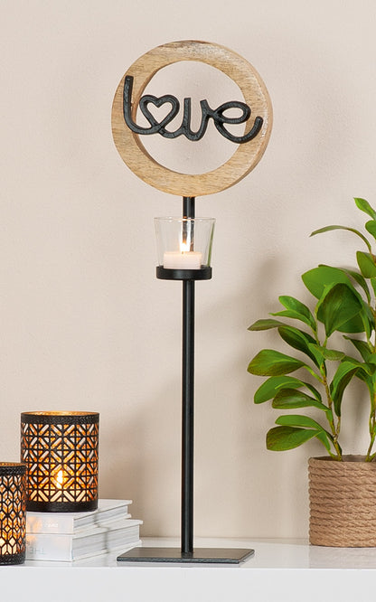 Tealight candle holder, Heart motif "Amour Sauvage"