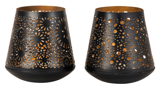 SET OF 2, Metal Candle Holder, "My Gold inside"