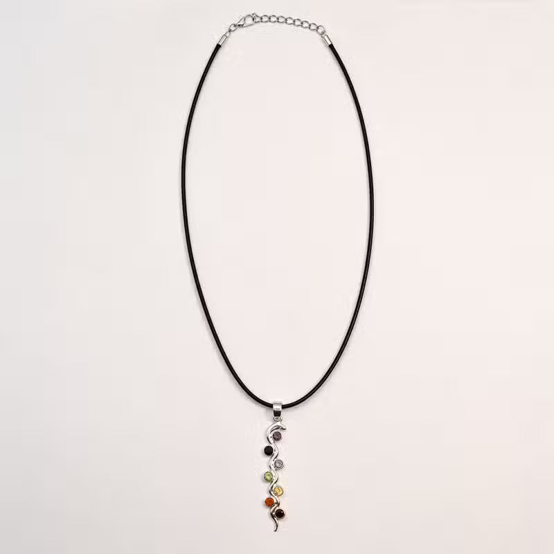 Indian Devotional Pendant - Silver-Plated (45 cm Cord) - Serpent Chakra