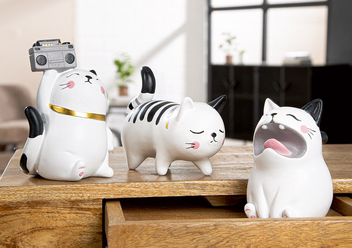 SET OF 3, Figure, Cat, "Miau Lina"