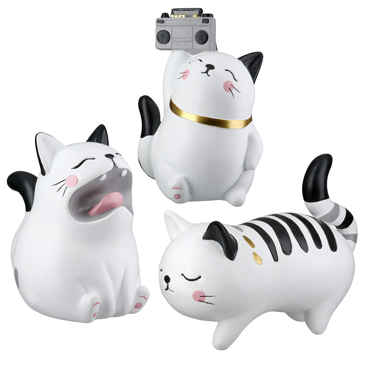 SET OF 3, Figure, Cat, "Miau Lina"