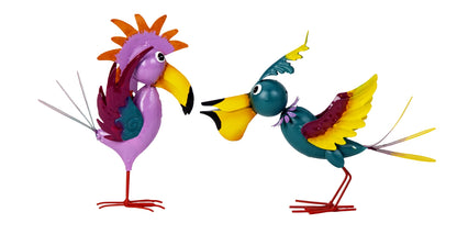 SET OF 2, Decorative Metal Birds. "I am right, no I´m..."