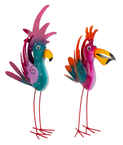 SET OF 2, Large Metal Birds, "Actually, I like you"