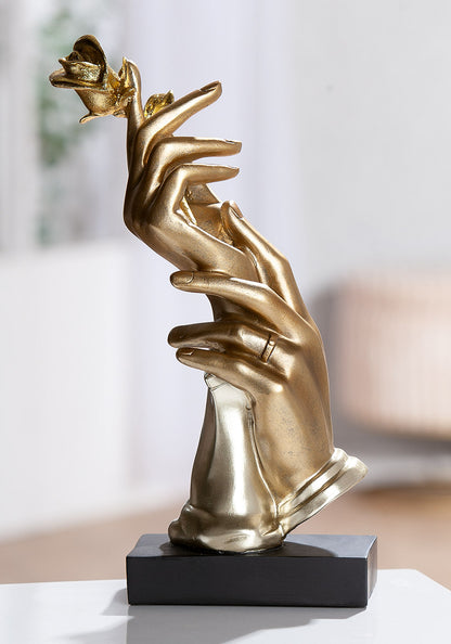 Sculpture, Hands, Rose, "Gentle Touch"
