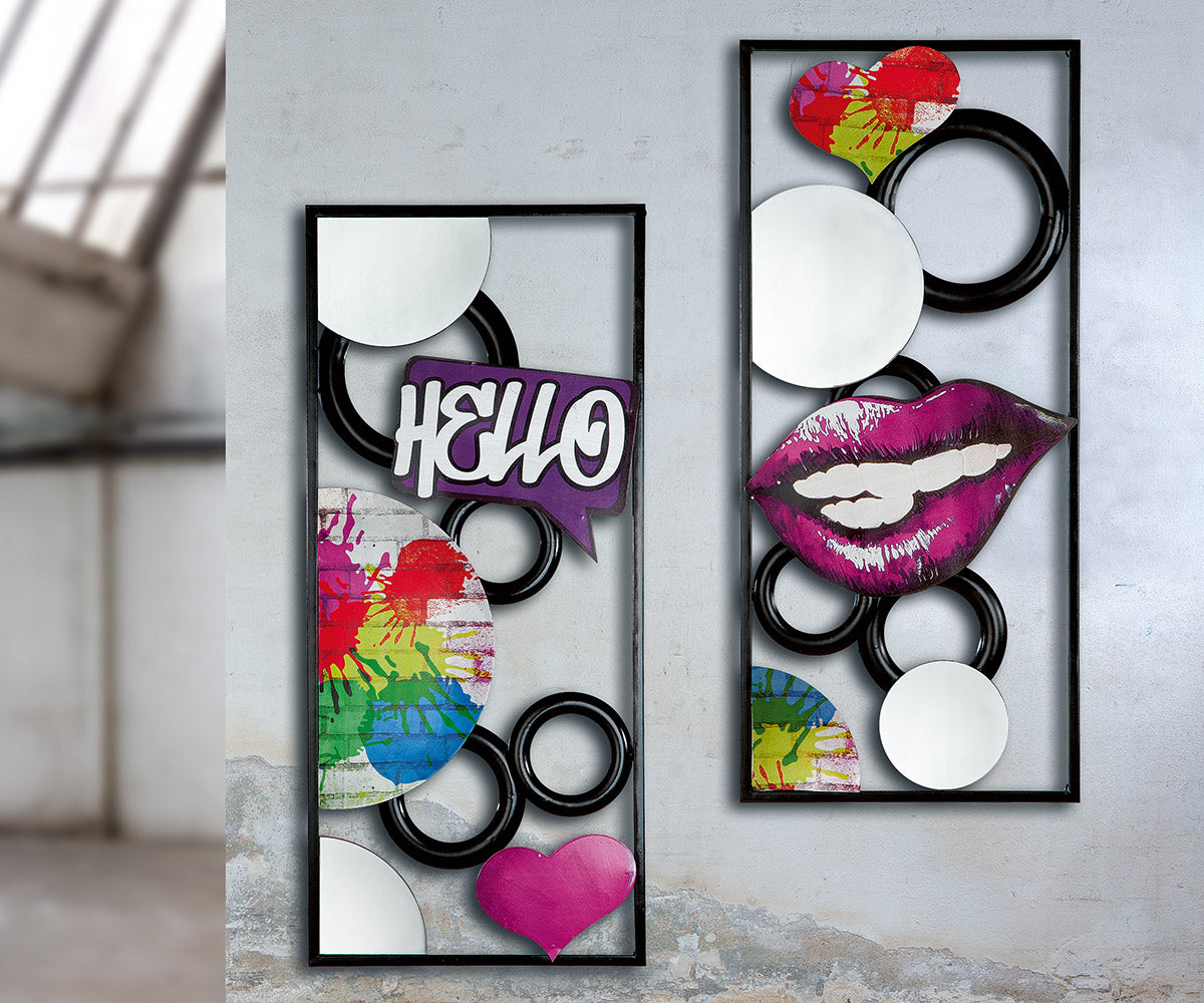 Wall relief, rectangular, Metal, Mirror Glas, "L´Esprit Urban"