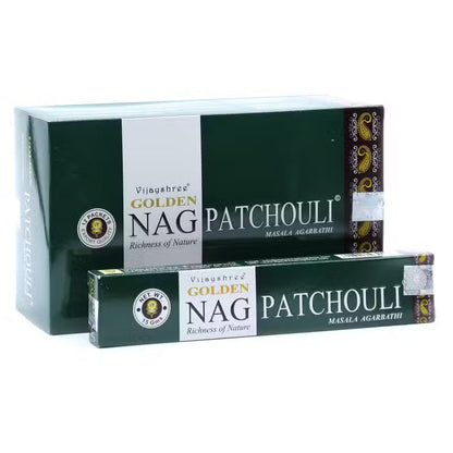 Golden Nag Patchouli Incense – 15 g Pack