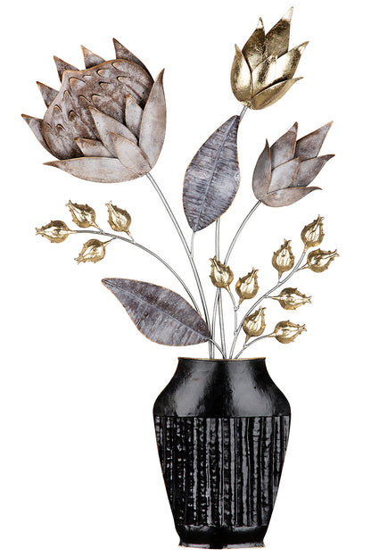 Wall relief, Metal, "Floral Aura"