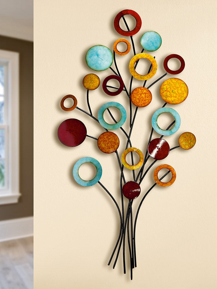 Wall relief, Tree, Metal, "My Tree of Colours"