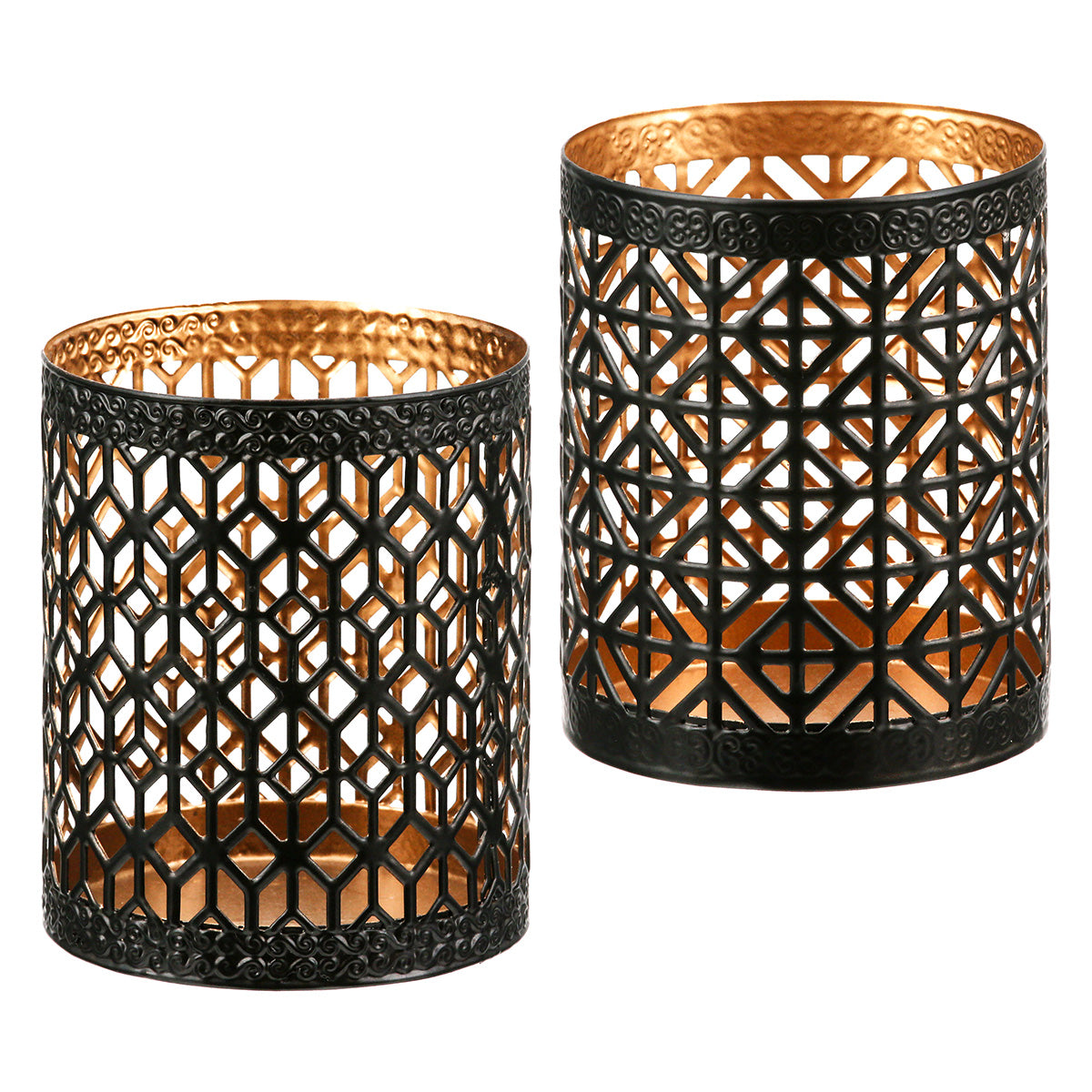 SET OF 2, Tealight candle holder, "Diamond Glow"