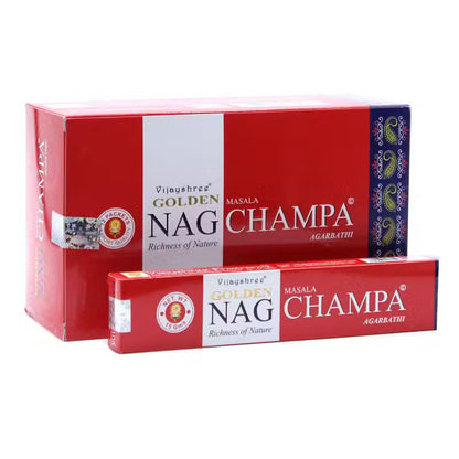 Golden Nag Champa Incense – 15 g Pack