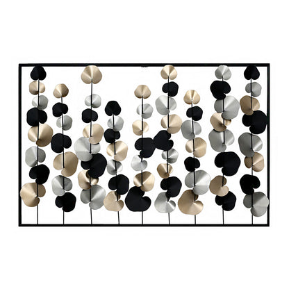 Wall relief, rectangular, "Midnight Bloom Elegance"