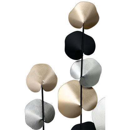 Wall relief, rectangular, "Midnight Bloom Elegance"