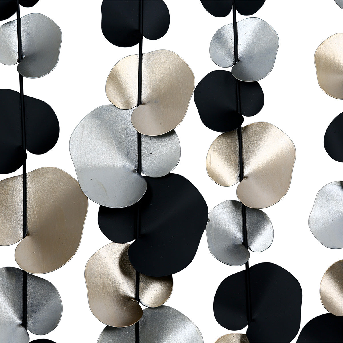 Wall relief, rectangular, "Midnight Bloom Elegance"