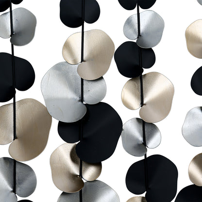 Wall relief, rectangular, "Midnight Bloom Elegance"