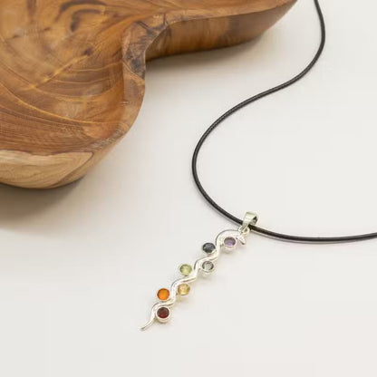 Indian Devotional Pendant - Silver-Plated (45 cm Cord) - Serpent Chakra