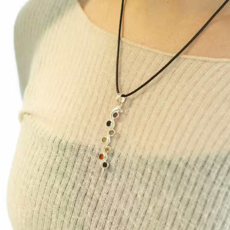 Indian Devotional Pendant - Silver-Plated (45 cm Cord) - Serpent Chakra