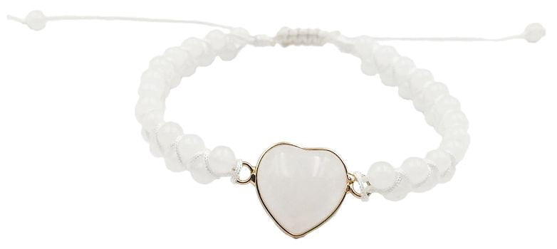 Gemstone Heart Bracelet,  Handcrafted & Adjustable