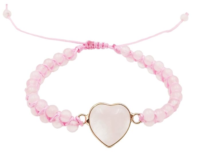 Gemstone Heart Bracelet,  Handcrafted & Adjustable