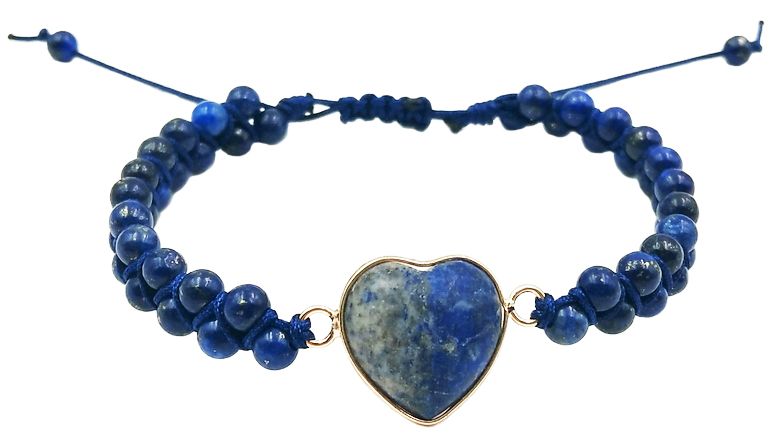 Gemstone Heart Bracelet,  Handcrafted & Adjustable