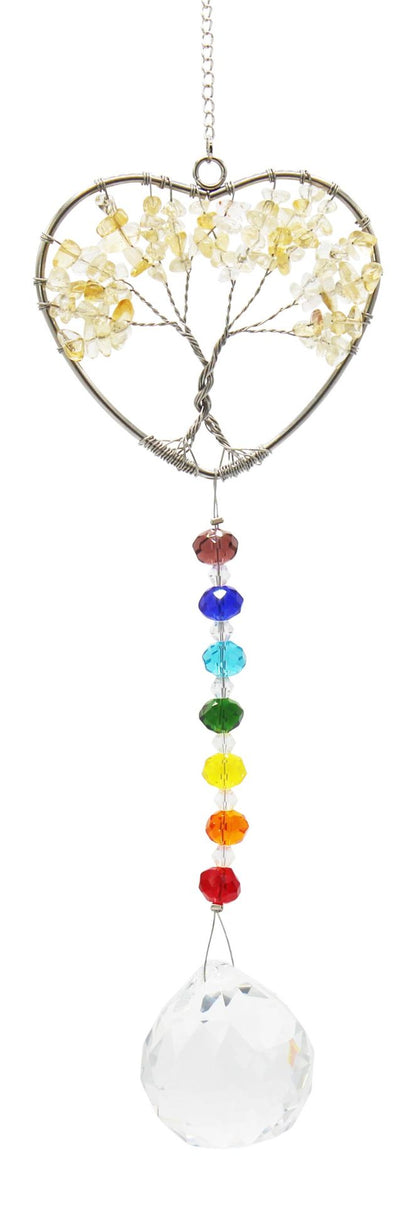 Gemstone Tree Heart Suncatcher , approx. 31 cm