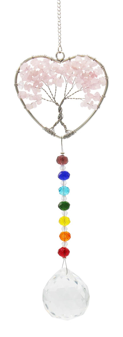 Gemstone Tree Heart Suncatcher , approx. 31 cm