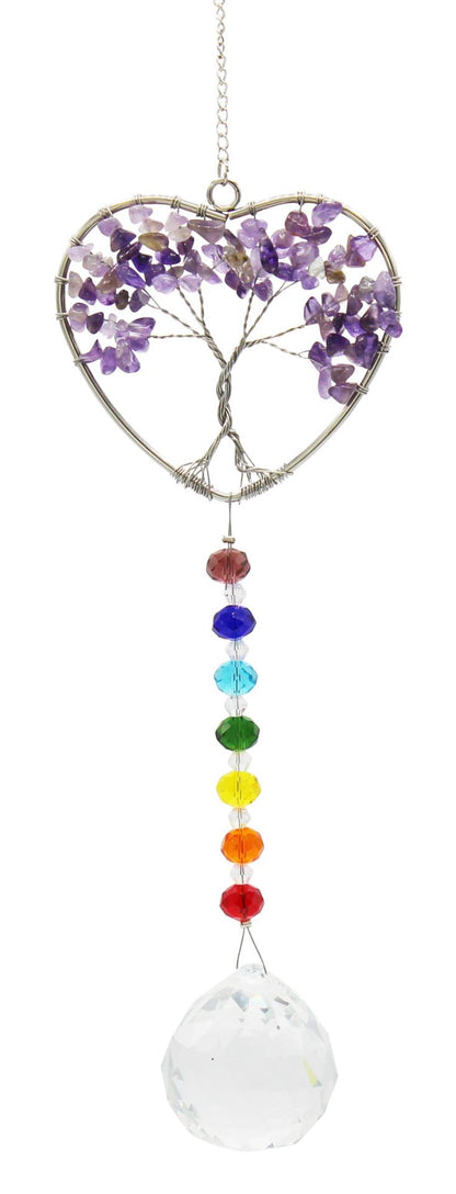Gemstone Tree Heart Suncatcher , approx. 31 cm