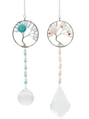 Gemstone Tree Circle Suncatcher, 30 - 34 cm