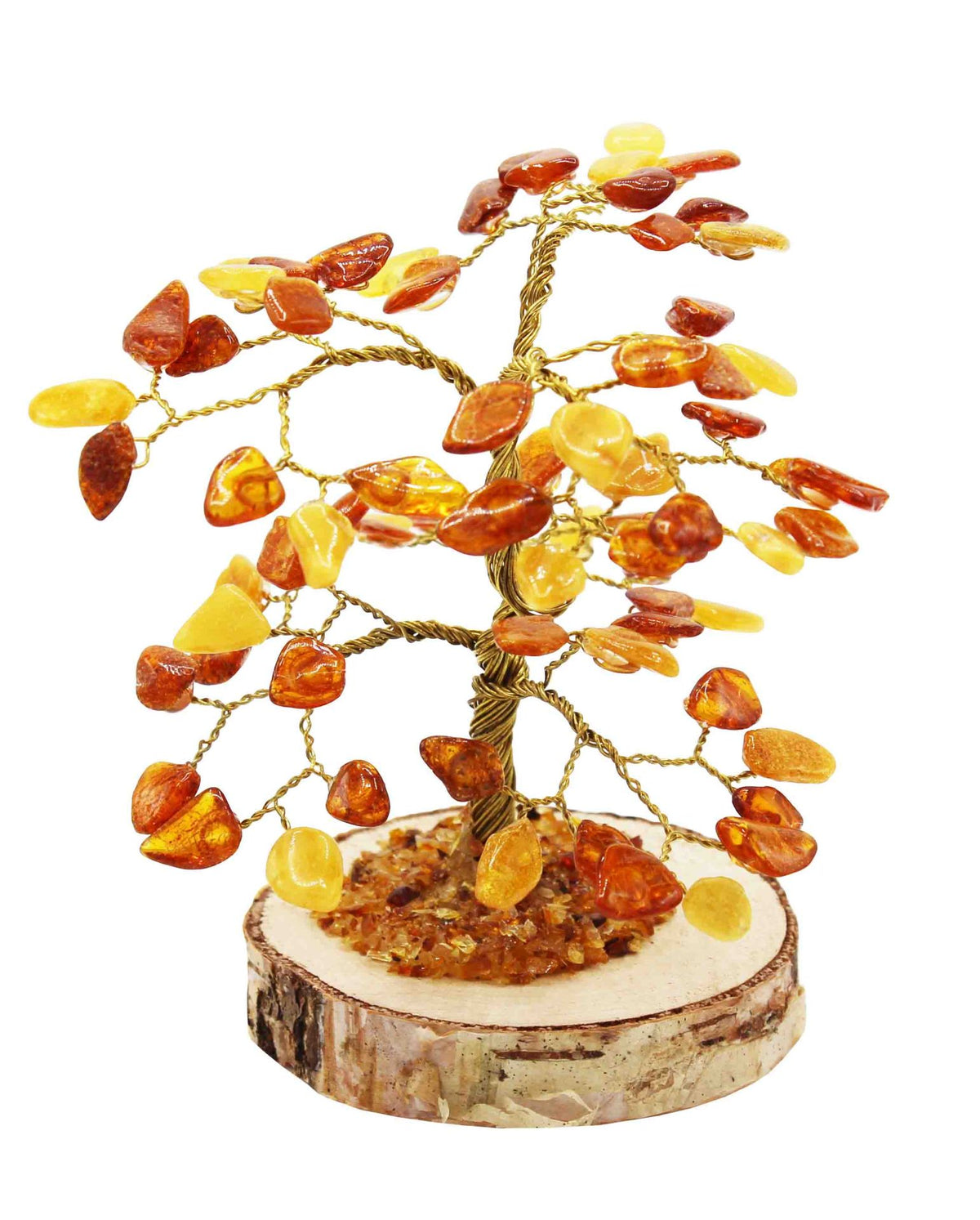 Handmade Amber Tree, H: 10 cm, 75 stones