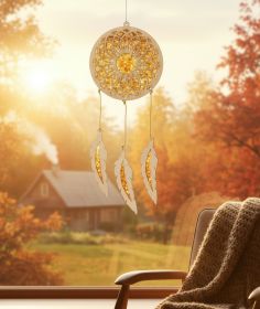 Amber Dreamcatcher, Wood, "My Golden Moment"