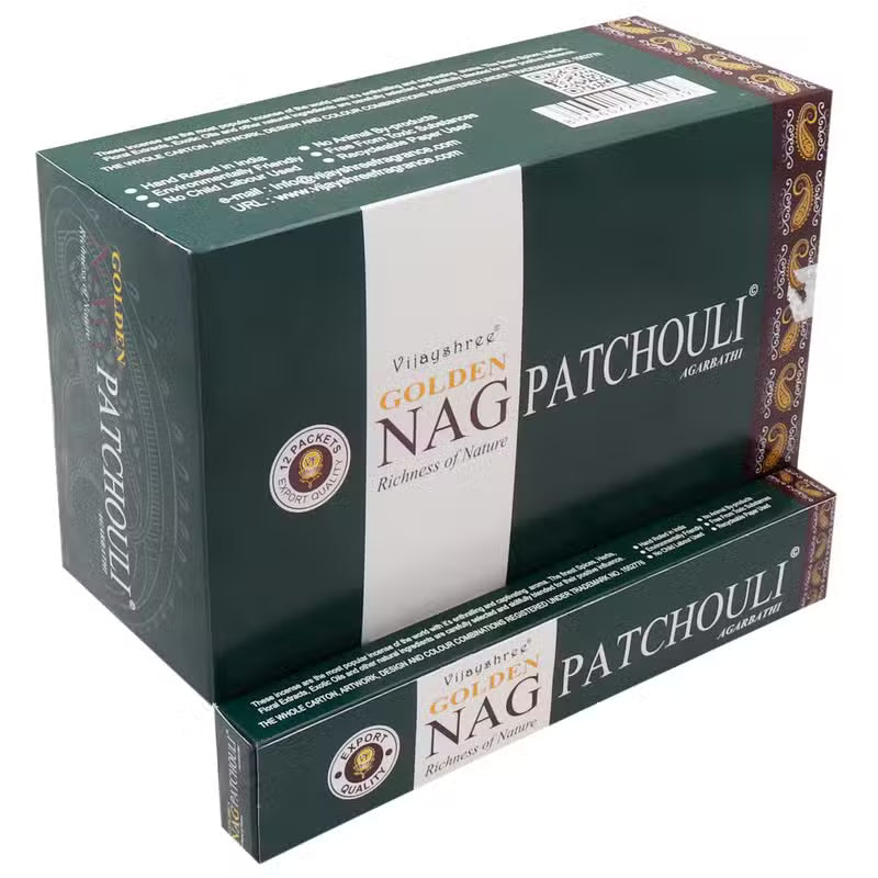 Golden Nag Patchouli Incense – 15 g Pack